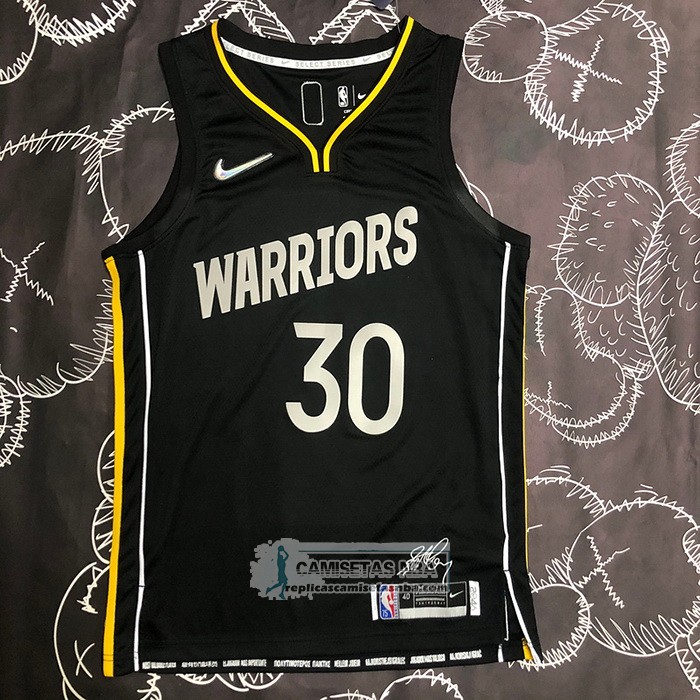 Camiseta Golden State Warriors Stephen Curry NO 30 Select Series 2022 Negro